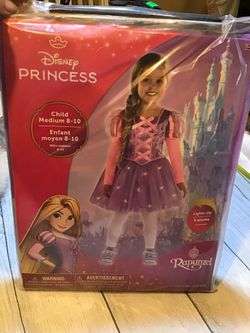 Disney Princess Rapunzel Light Up Dress Size Medium 8-10 -NEW
