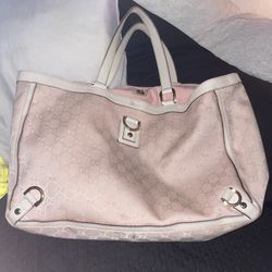 GUCCI pink canvas tote 