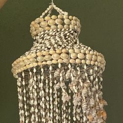 *HANDMADE+NEW* Hanging Seashell Chandelier Made in the Philippians (50 x 10in)
