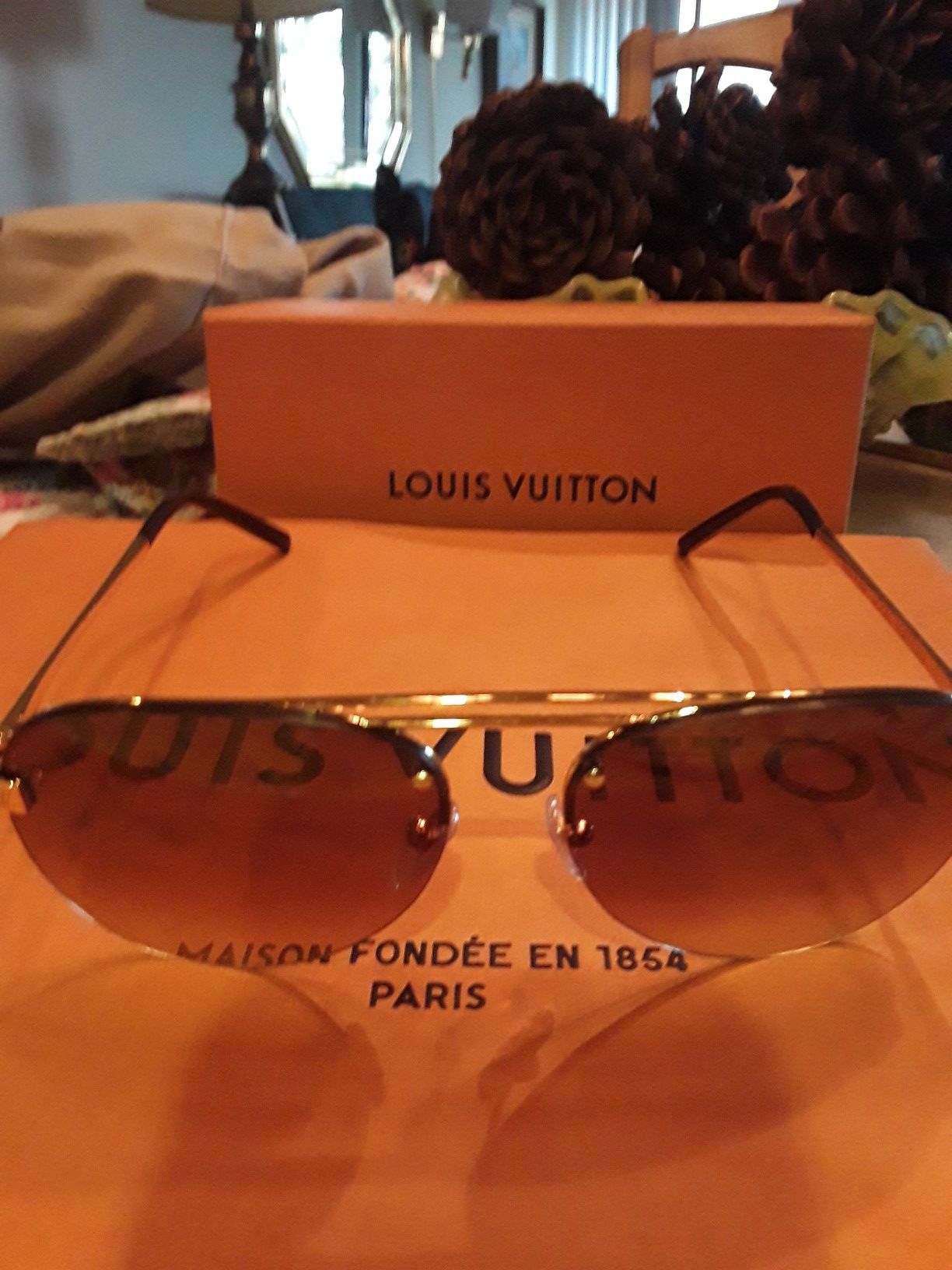 Louis Vuitton Gold Clockwise Sunglasses New