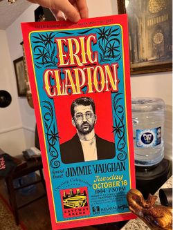Amazing 🤩!!! Original 1994 Eric Clapton Jimmie Vaughan Original Concert Poster – Gary Grimshaw Signed !