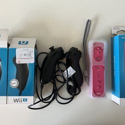 Nintendo Wii/U Pink Remote And Black Nunchucks In Box