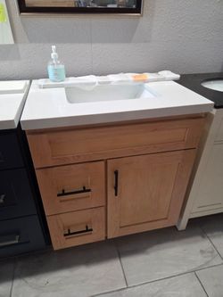 Beautiful light oak 30" bathroom Vanity