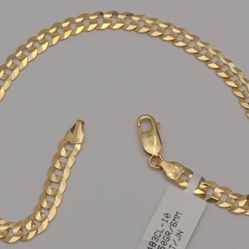 Gold chain 10k solid yellow cuban curb link anklet bracelet 10 in 5.9 mm 8.5 gr