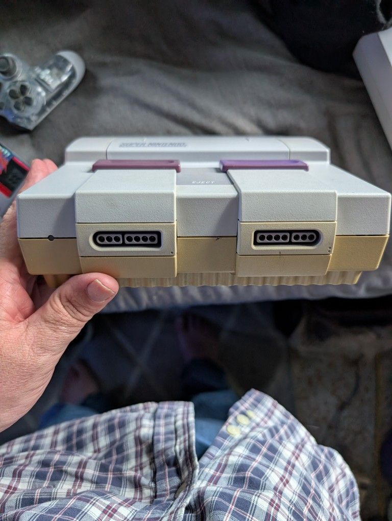 Super Nintendo with controller, power, HDMI adapter and 5 games