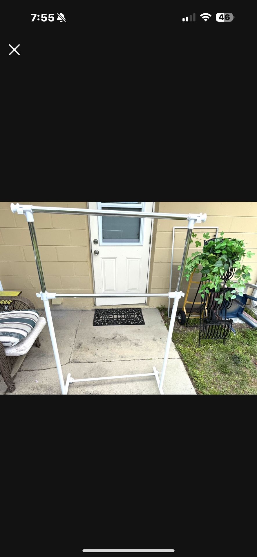 Adjustable Double Rod Garment Rack White - Room Essentials On Wheelsâ„¢: