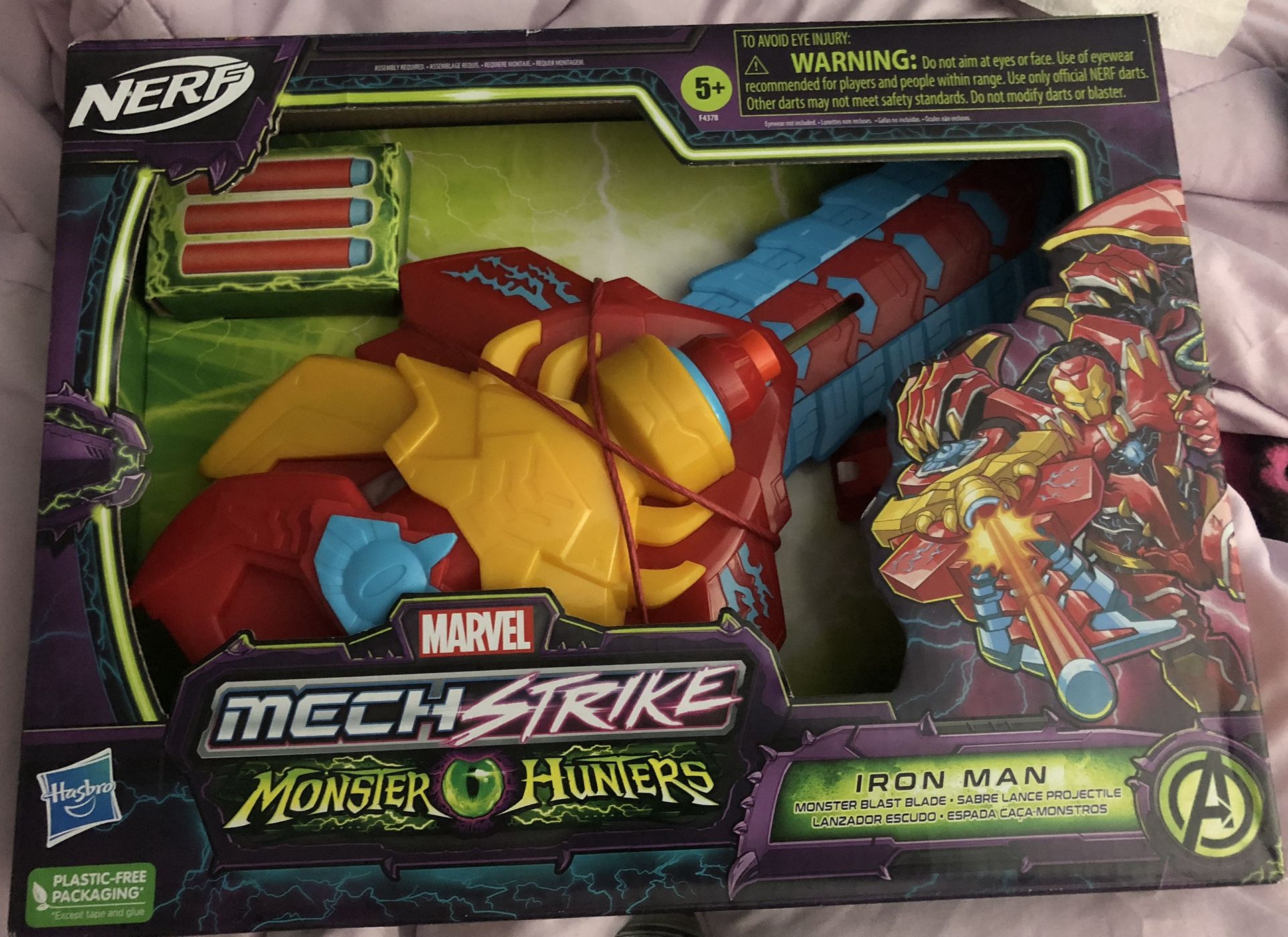 IRONMAN MECH STRIKE MONSTER HUNTER NERF SHOT TOY NEW