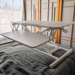 Fezibo White 31” Adjustable Standing Desk Converter