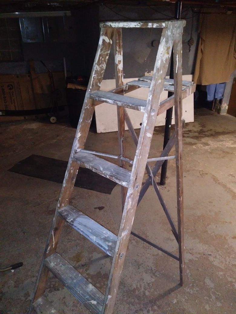 Vintage wooden ladder