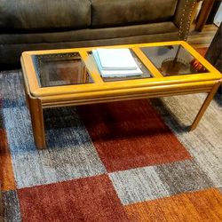 3-Piece Glass-Top Wood Table Set – Coffee Table + 2 Matching End Tables