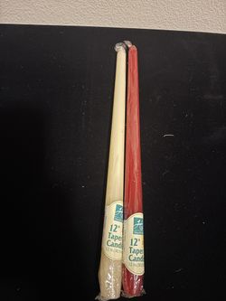 Hearth Side 12 inch taper candles 10 pack, 5 white & 5 red