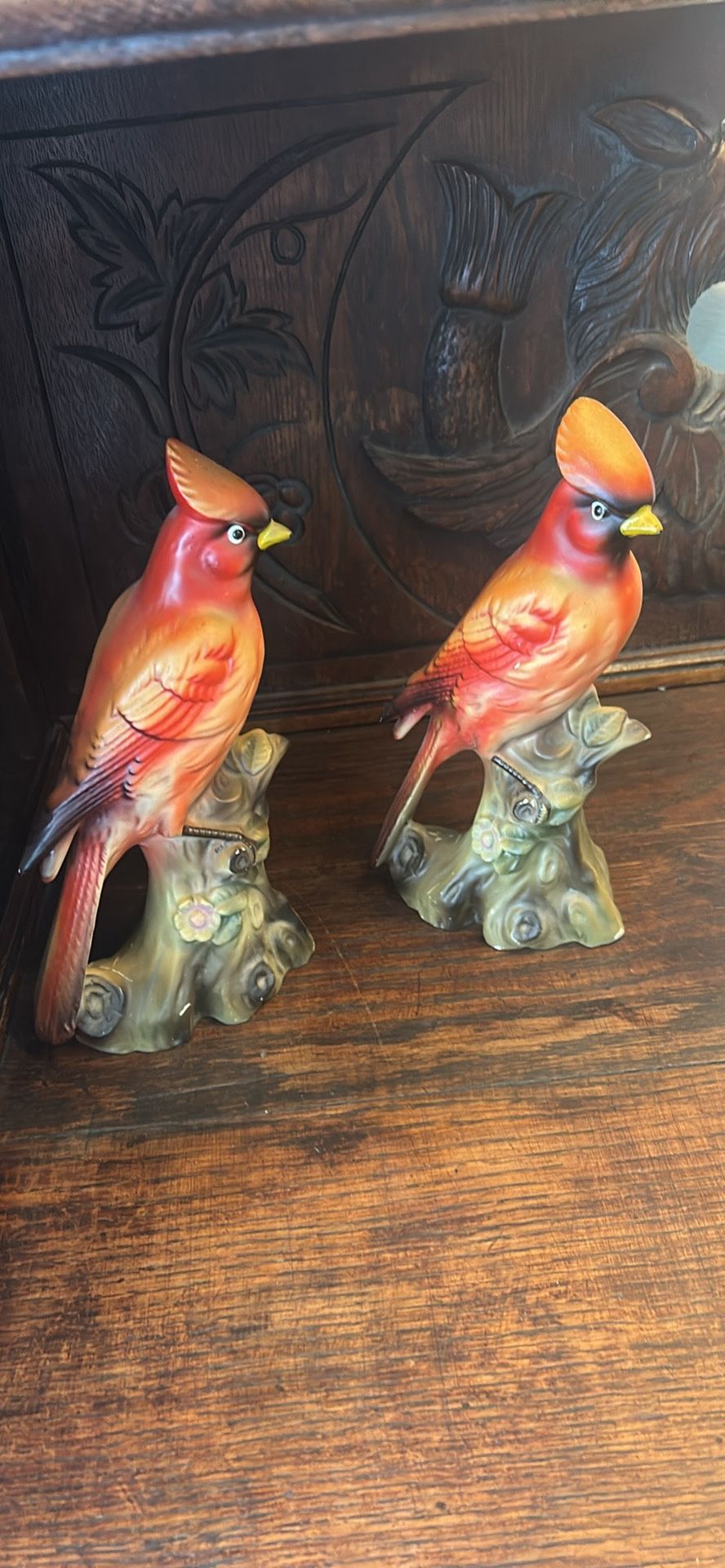 Beautiful vintage red cardinal figurines