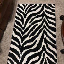 3X5 carpet area rug zebra themed