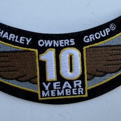 HOG Member Harley Davidson Owners Group 10 Year Member New Biker Vest Jacket Patch