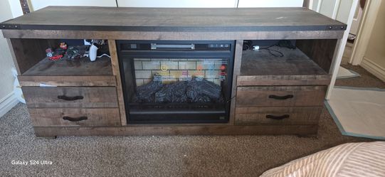 Trinell 63" TV Stand with Electric Fireplace