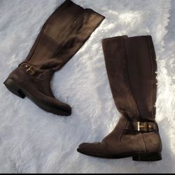 TOMMY HILFIGER BROWN SUEDE KNEE HIGH BOOTS!