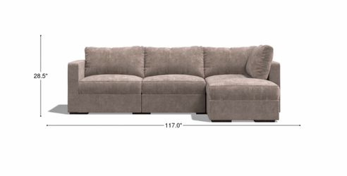 LoveSac Sactionals Venetian Taupe 4 Seat L Sectional, Like New