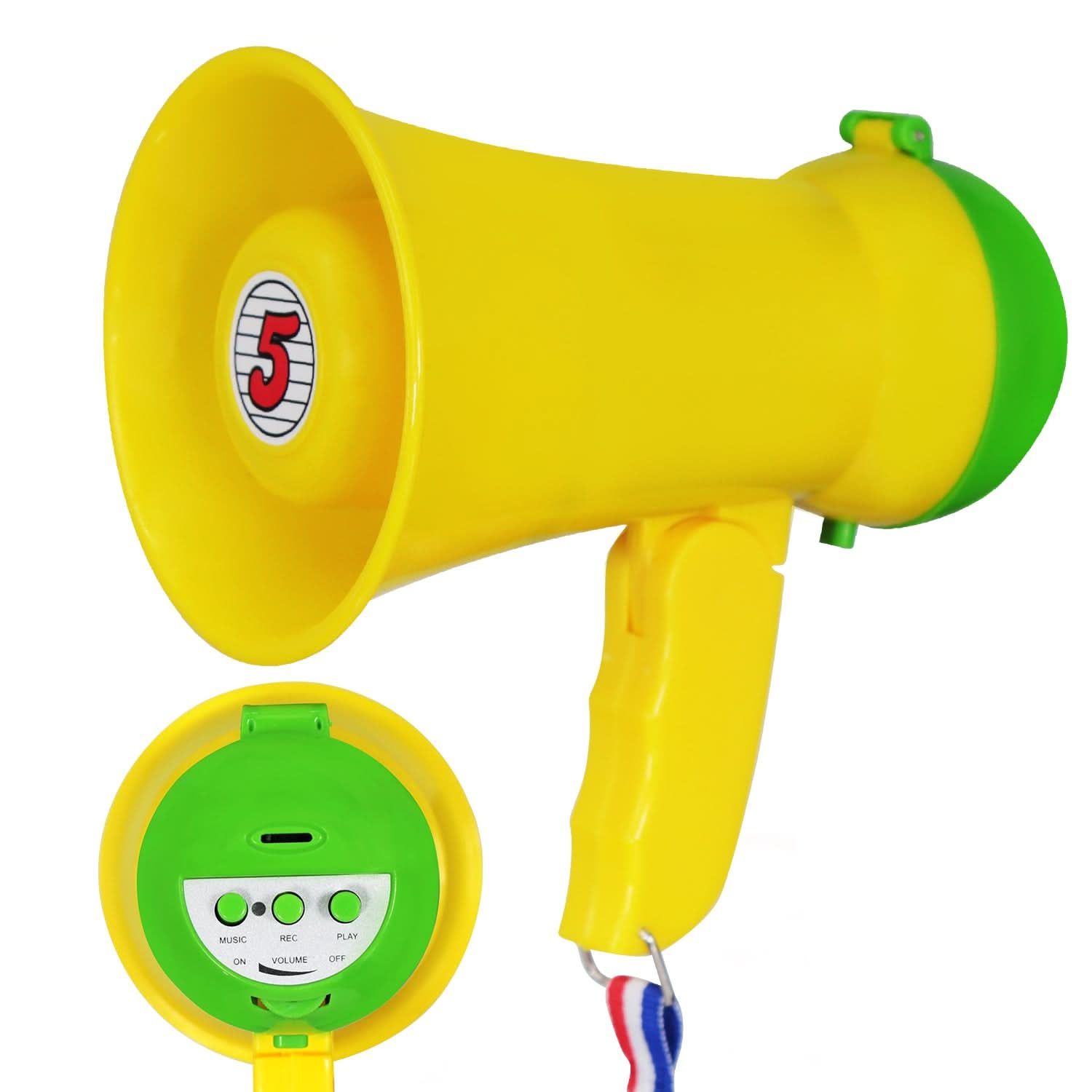 5Core Megaphone Bullhorn Speaker 15W Mini Battery Power Bull Horn w Loud Siren 400 Yard Range Noise Maker HW-1 YLW