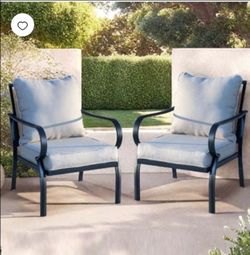 🎋 $180 Summit Living 2 Pieces Patio Conversation Set indoor Or Outdoor Metal Furniture Sectional Sofa with white Cushion🆕️F142