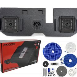 DODGE RAM 4 DOORS FULL BASS PACKAGE KICKER AUDIO CUSTOM BOX