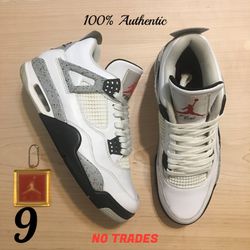 Size 9 Air Jordan 4 Retro “White Cement”🎲
