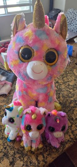 TY unicorn plushies