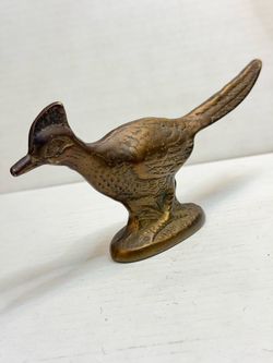 Metal Roadrunner Bird Figurine with Long Tail