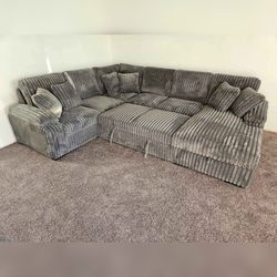Extra larger Jumbo corduroy sectional pull out sofa bed sleeper sofa with storage