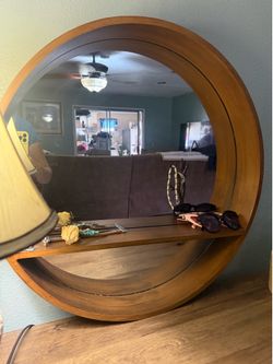 Large round mirror