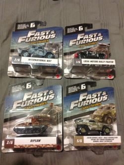 Lot of 4 Fast & Furious Camo Series, New in original package