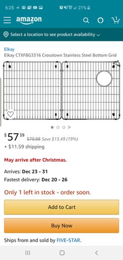 Elkay Elkay CTXFBG3316 Crosstown Stainless Steel Bottom Grid