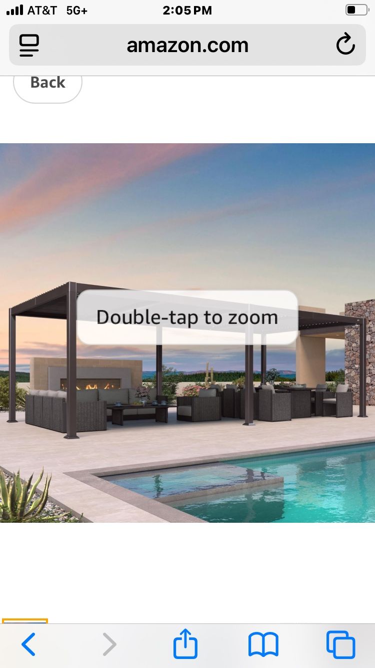 Purple Leaf 11x23 Louvered Pergola Grey Frame - Sleek Modern Style