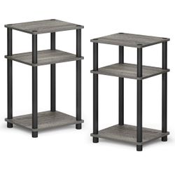 End Table 2-Pack, French Oak Grey/Black