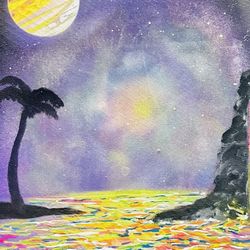 Galactic Universe Canvas 11x14 Spray Paint 