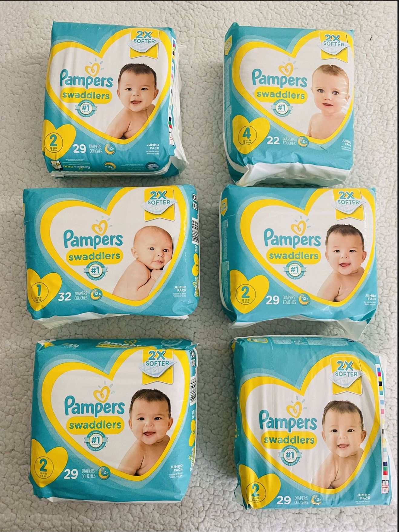 Pampers Swaddlers Different Size 