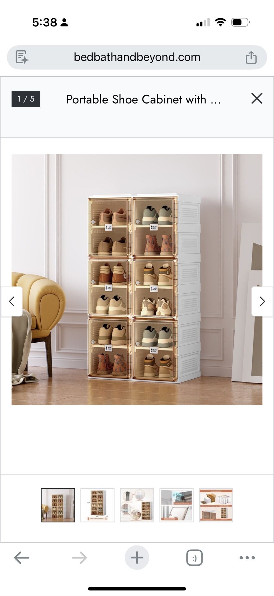 Portable Shoe Cabinet with Doors and Shelves, Shoe Box for Closet 6 tier 3 pack ( each 50$)