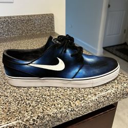 Hand painted Blue Smoke Nike Stefan Janoski Skate Shoes