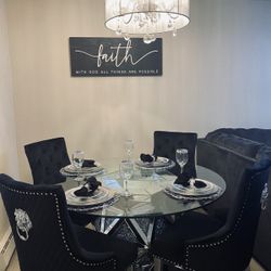 4 Chair Crystal Dinning set