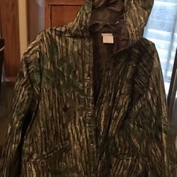 Men’s Medium hunting Coats (2) $25 Each One Camo/orange Vest $15