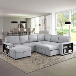 Gray Sectional Couch With Pullout Bed