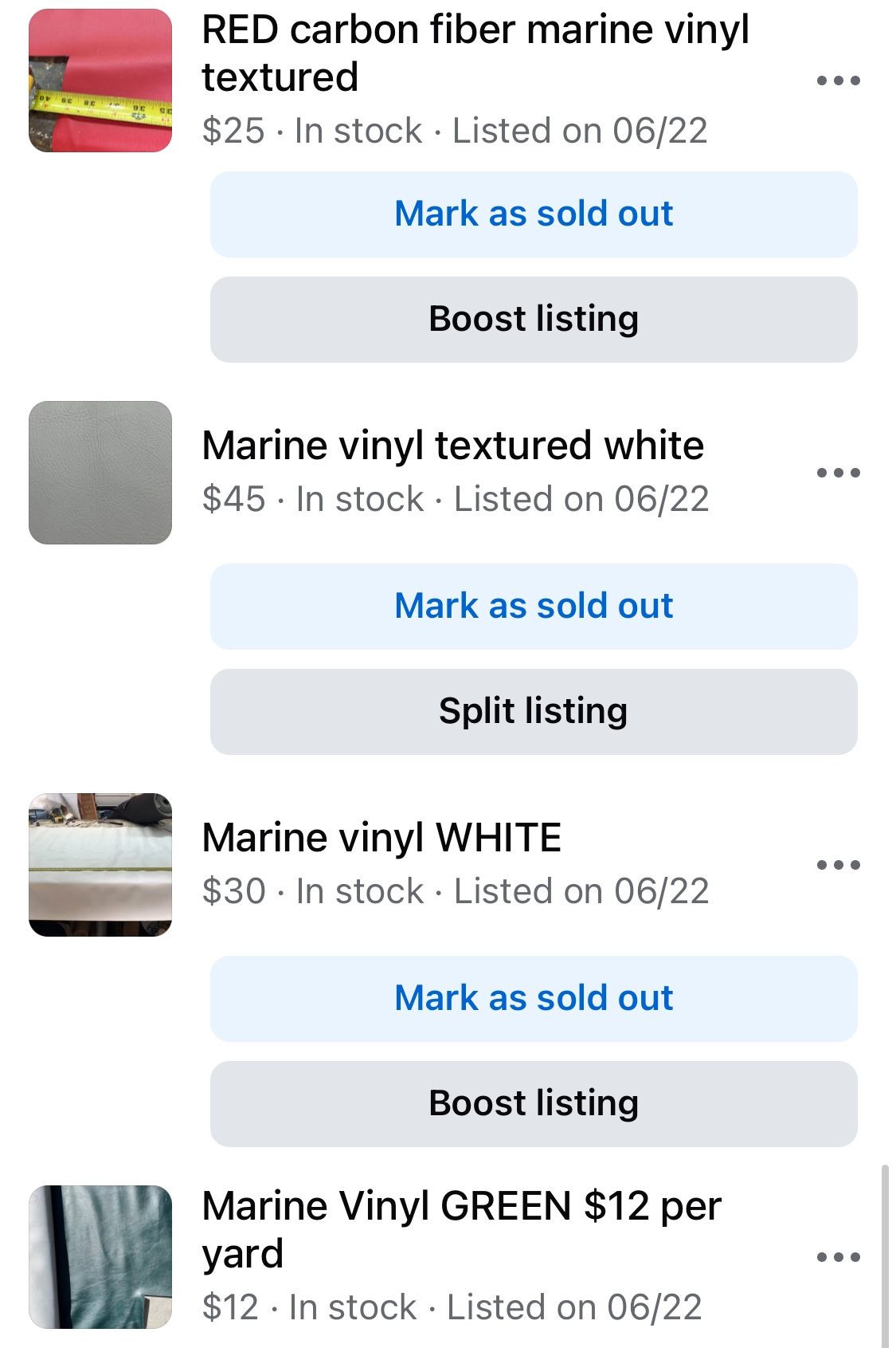 Marine Grade Vinyl Remnants
