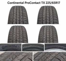 Like-New Continental ProContact TX 225/65R17 off 2026 Ford Maverick OEM Tires