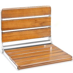 20 In Folding Teak Wood Shower Chair Wall Mounted 400lbs