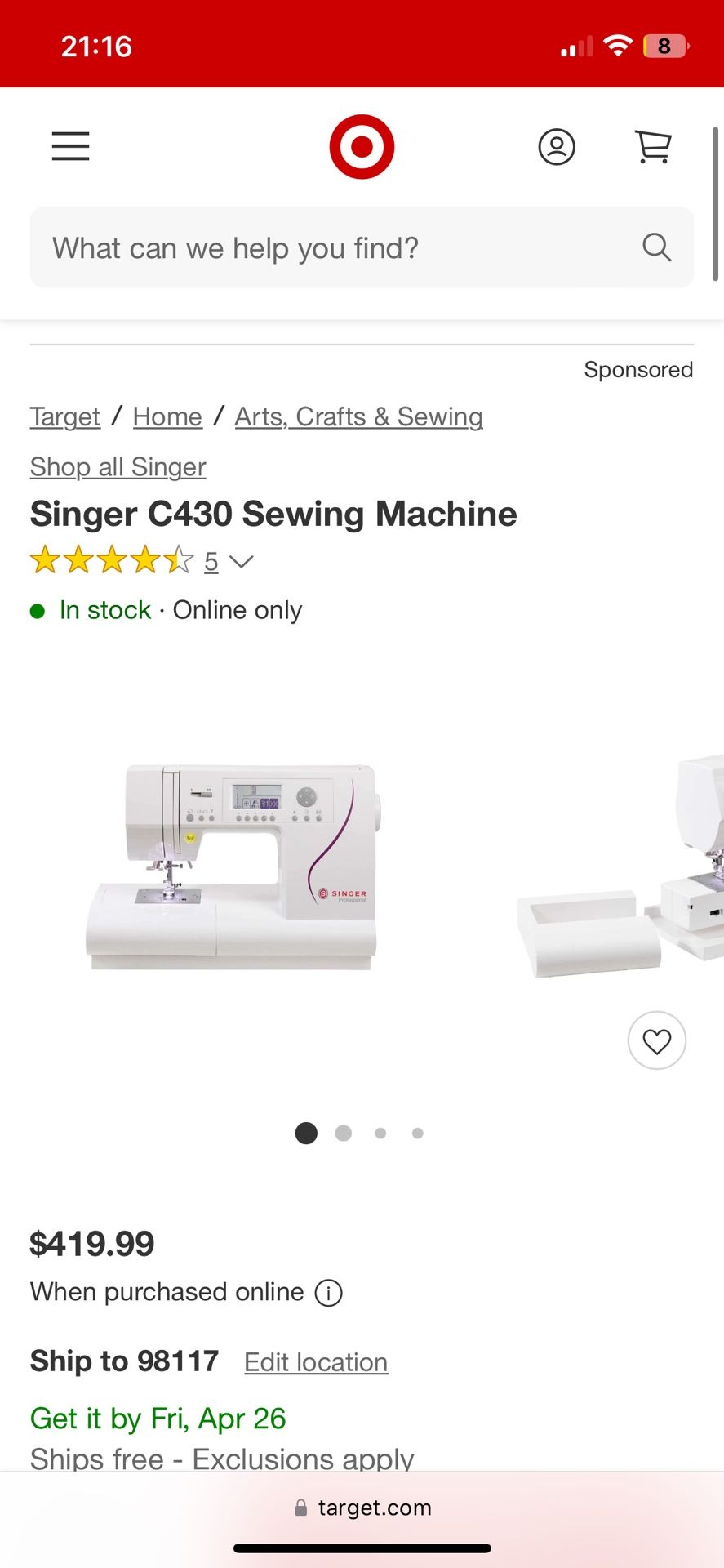 singer C430 Sewing Machine 