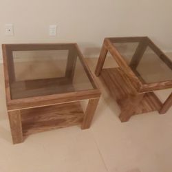 2 Glass End Tables