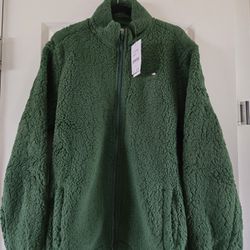 New STAPLE Green Sherpa Sweater Large