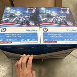 10 Packs – Xerox Vitality 8.5” x 11” 3-Hole Punch Multipurpose Printer Paper – 500 Sheets per Pack