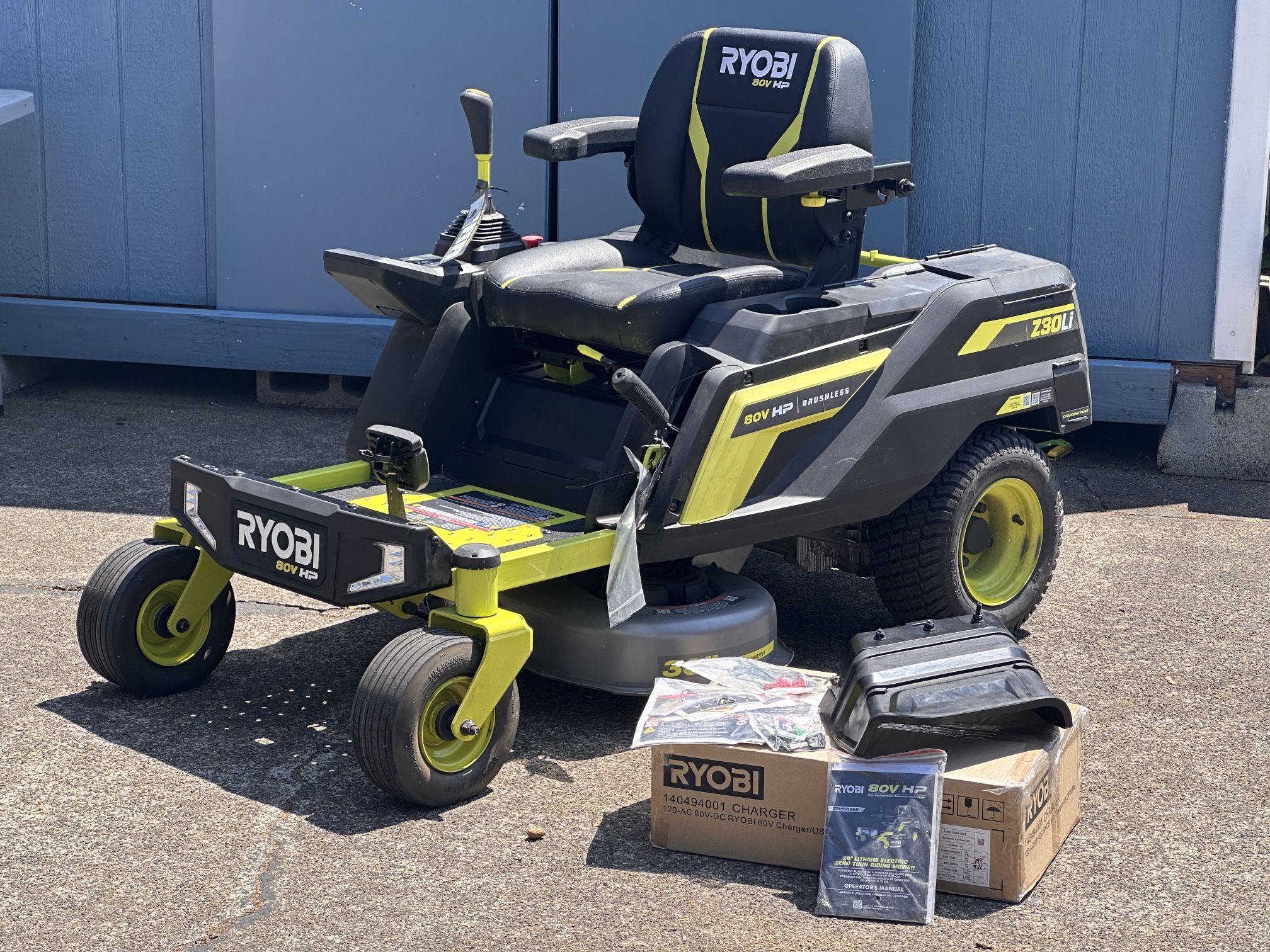 NEW RYOBI 80V 30 in. Battery Electric Zero Turn Lawn Mower w Batteries
