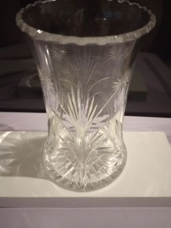Vintage Clear Lead Glass Crystal Floral Vase