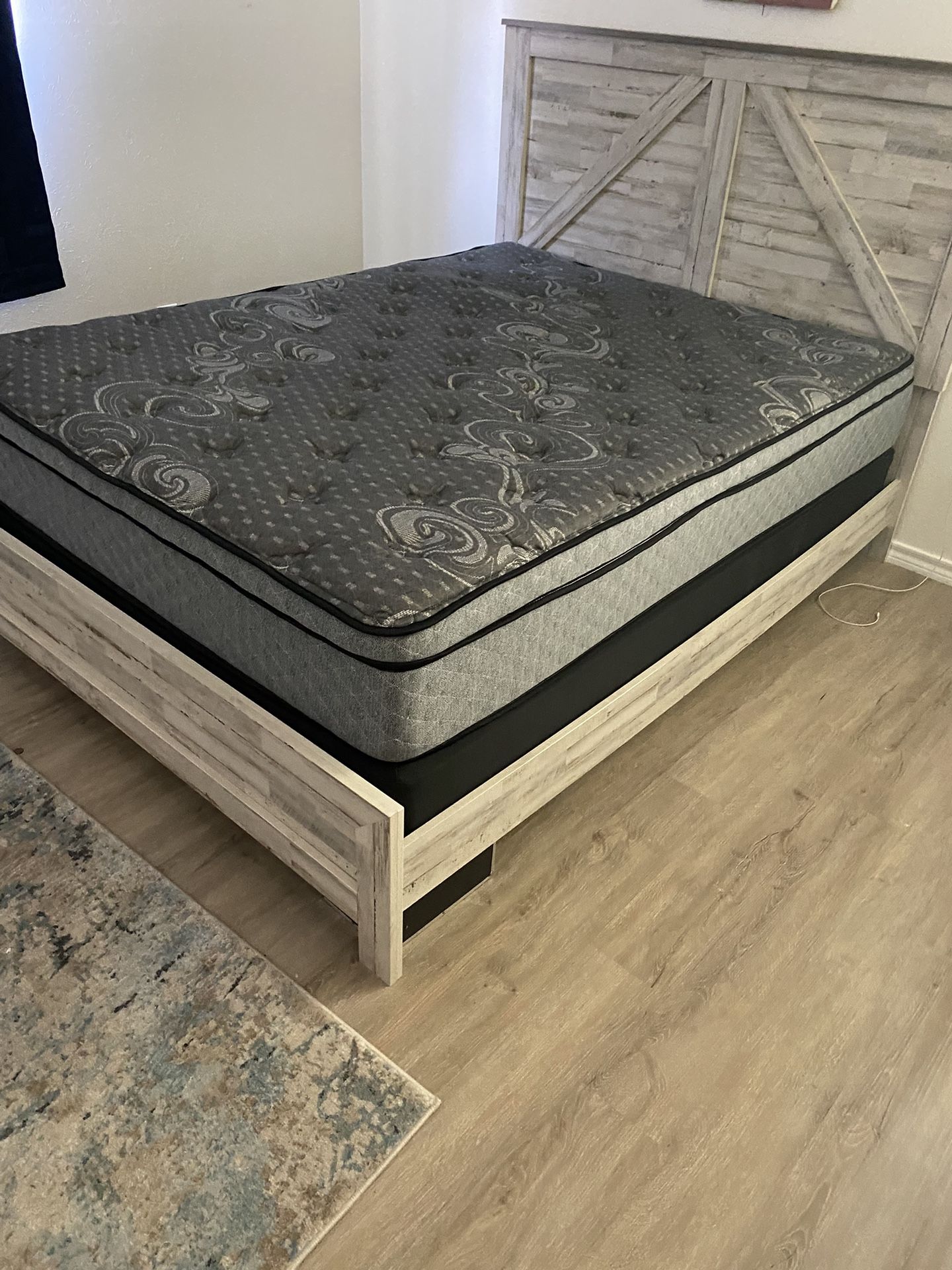 Almost New Queen Bedroom Set. Mattress And Box Spring Included for Sale